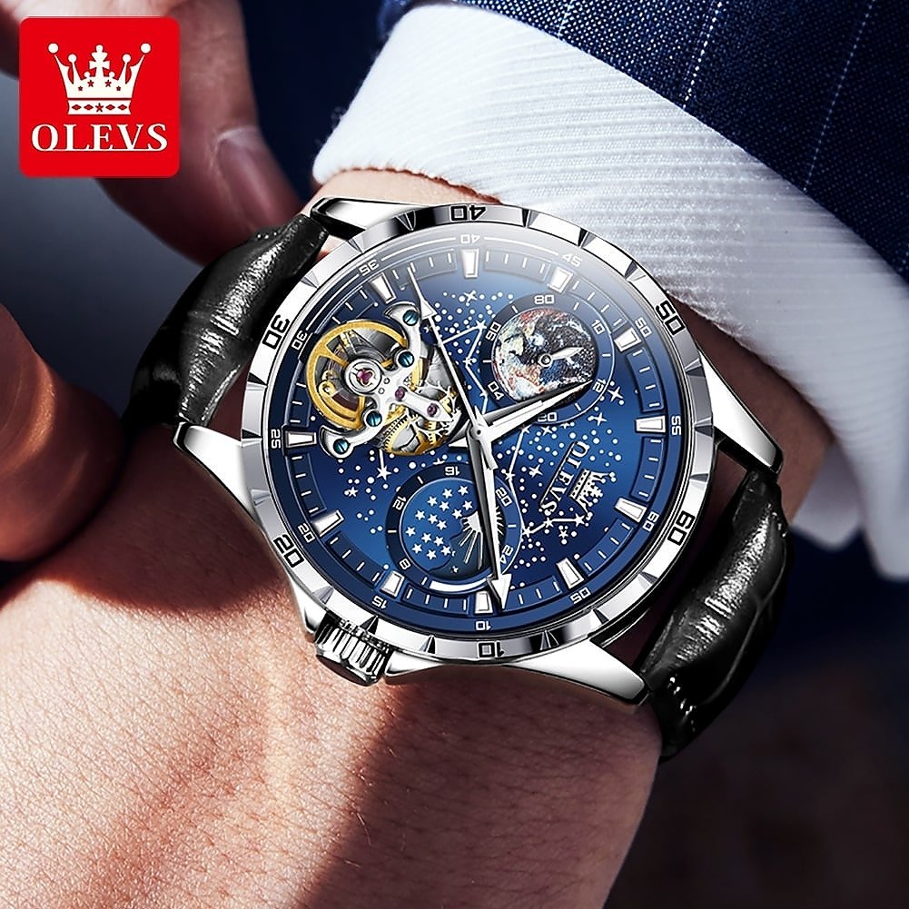 OLEVS 6689 Luxury Skeleton Automatic Men’s Watch