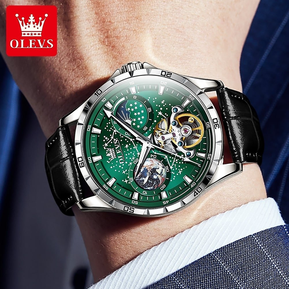 OLEVS 6689 Luxury Skeleton Automatic Men’s Watch